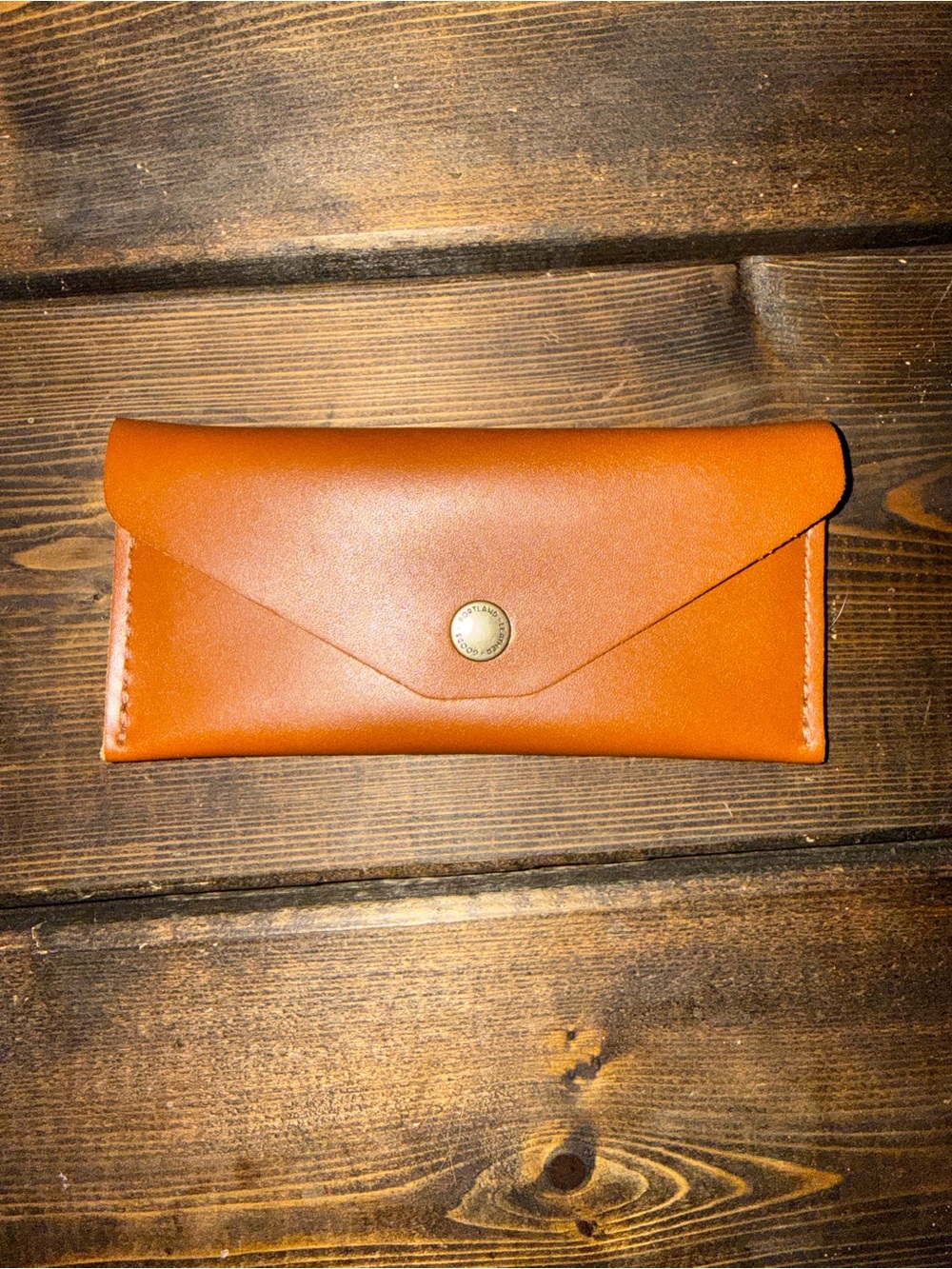 Portland Leather Honey Long zip Envelope Wallet